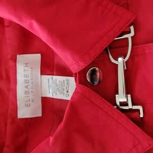 Elisabeth Liz Claiborne Women's Red Coat 2X Snap and Buckle Closure